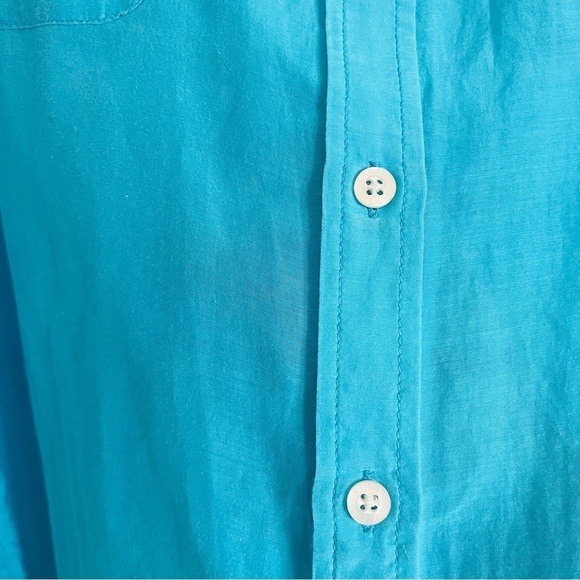 Lauren Ralph Lauren woman button down top size large blue coastal airy light - Picture 4 of 11